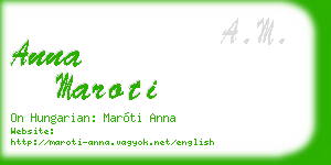 anna maroti business card