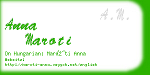 anna maroti business card